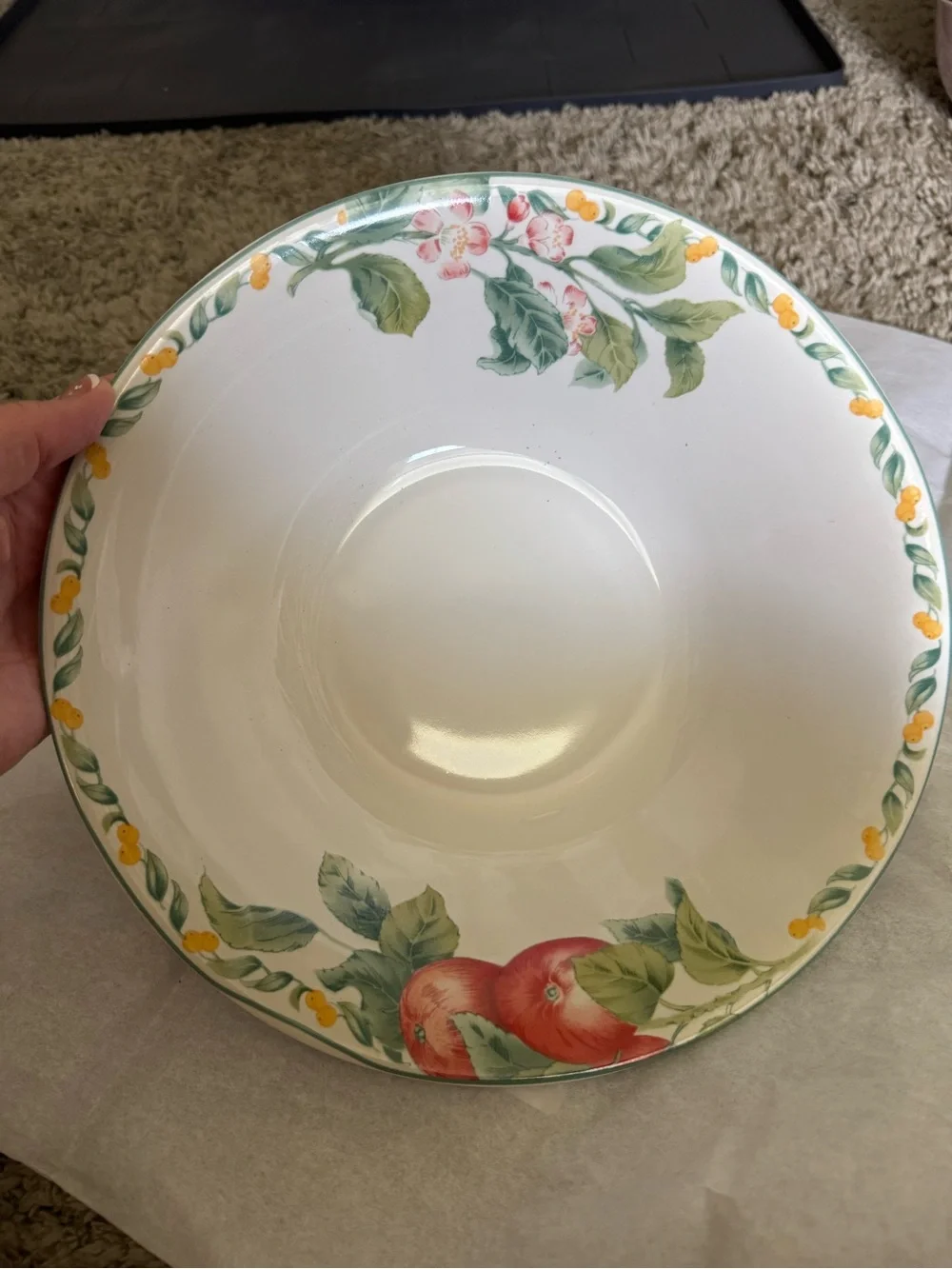 Avon Julie Pople Country Fruit Ceramic Serving Bowl & Oval Platter